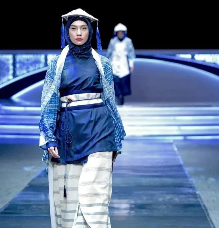 Modern batik fashion showcased on the runway.