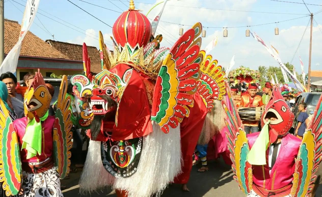 Traditional cultural parade in Banyuwangi