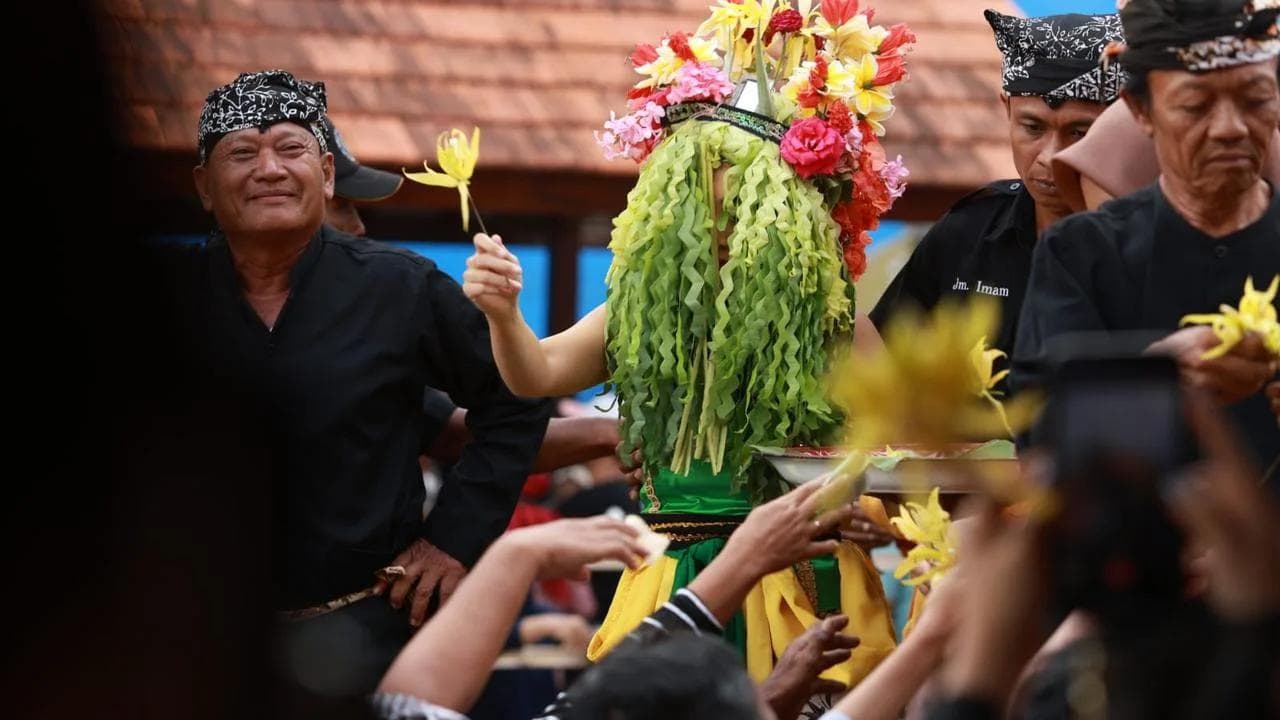 Seblang dancer during ritual