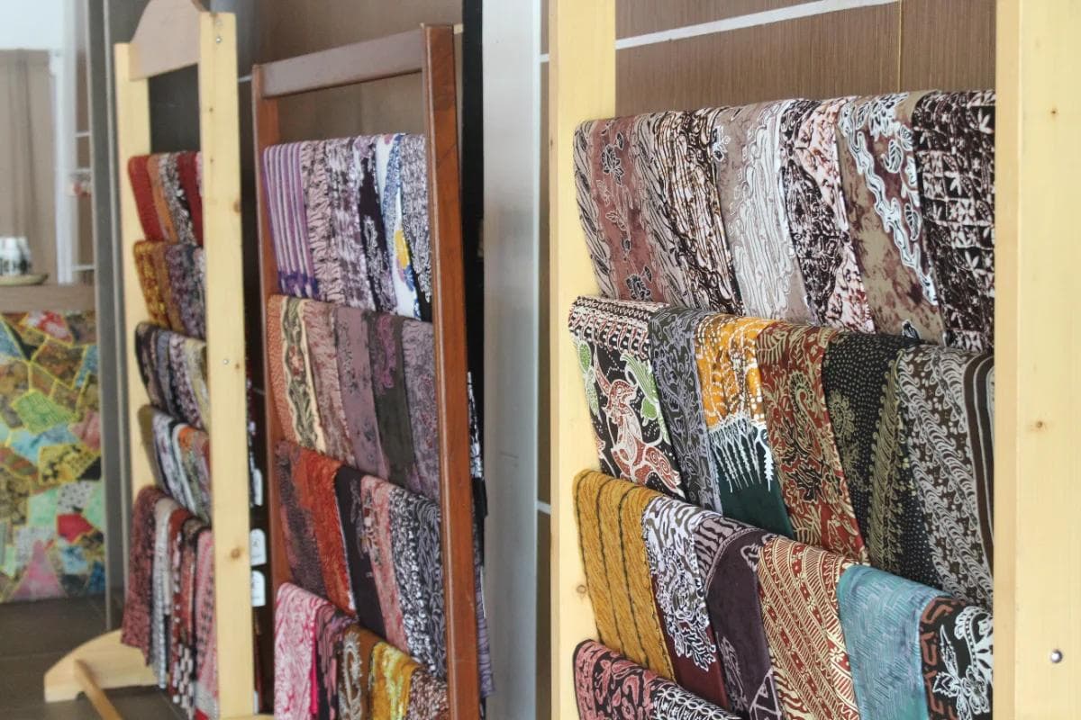 Batik fabric display